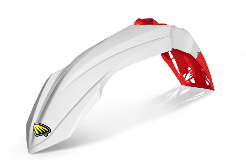 Yamaha YZ125 Front Fender - Cycra - Cycralite - White/Red - `98-`14