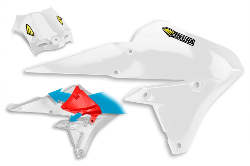 Yamaha WR250F Radiator Shroud - Cycra - Powerflow - White - `15-`19