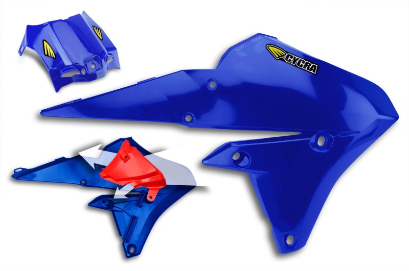 Yamaha WR250F Radiator Shroud - Cycra - Powerflow - Blue - `15-`19