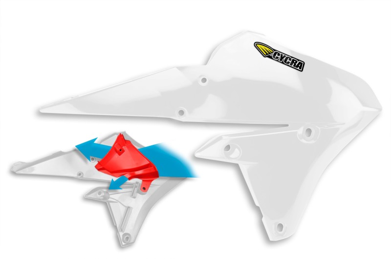 Yamaha WR250F Radiator Shroud - Cycra - Powerflow - White - `15-`19