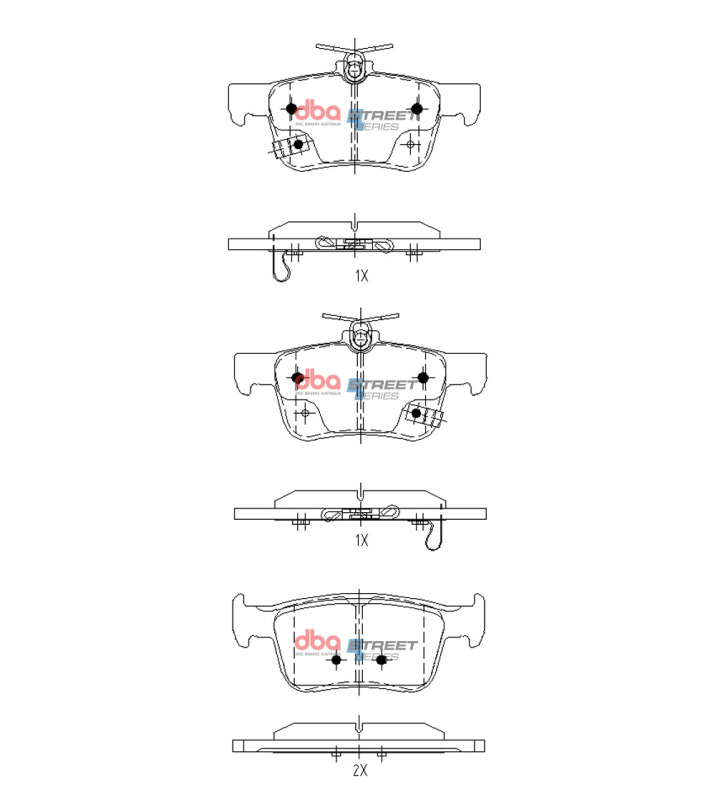 Honda Accord Brake Pads - Rear - DBA - Street Series - `19-`27