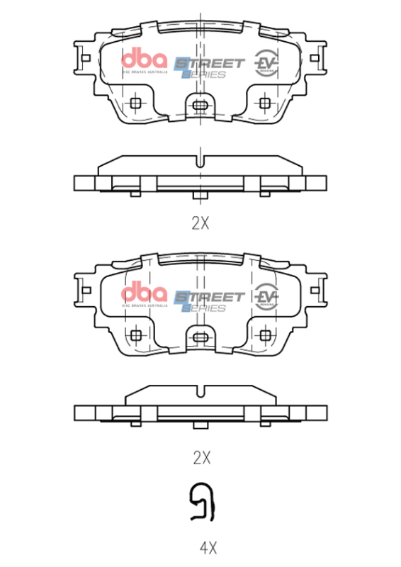 Nissan Altima Brake Pads - Front - DBA - Street Ceramic - `19-`24