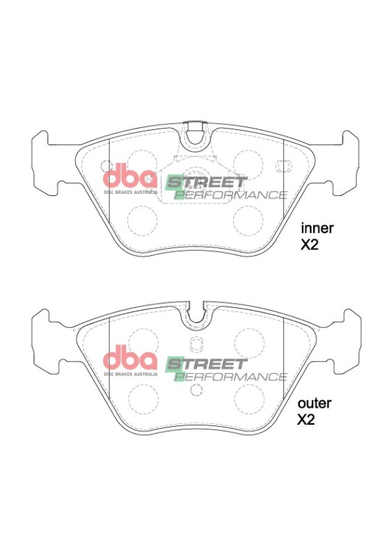 BMW 330i Brake Pads - Front - DBA - Street Performance - `01-`06