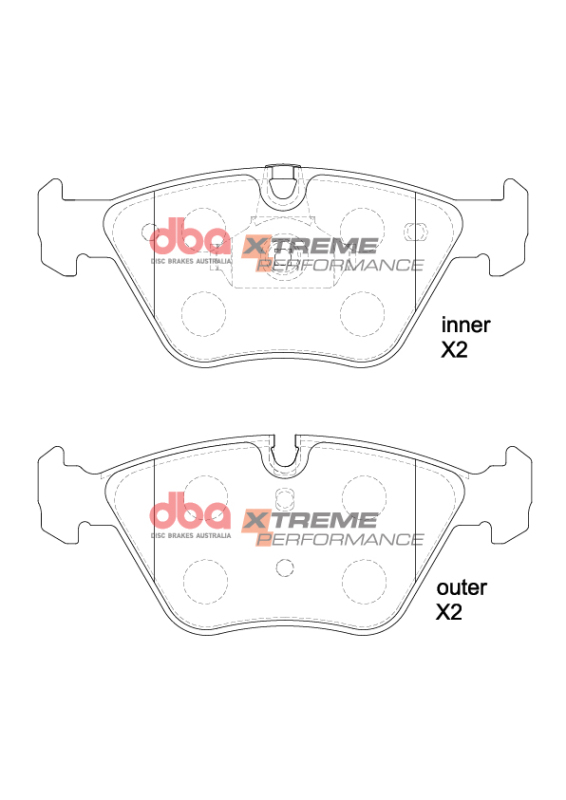 BMW 330i Brake Pads - Front - DBA - Xtreme Performance - `01-`06