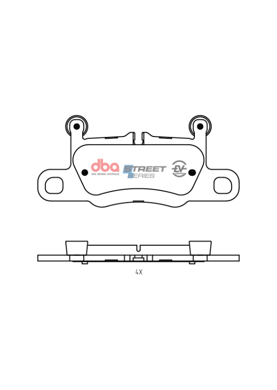 Porsche Cayenne Turbo Brake Pads - Rear - DBA - Street Series - `18-`27