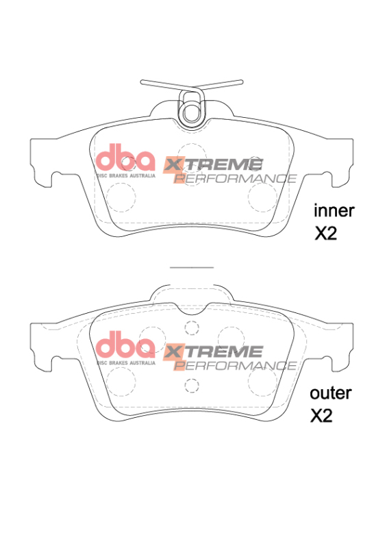 Ford Focus ST Brake Pads - Rear - DBA - Xtreme Performance - `12-`19