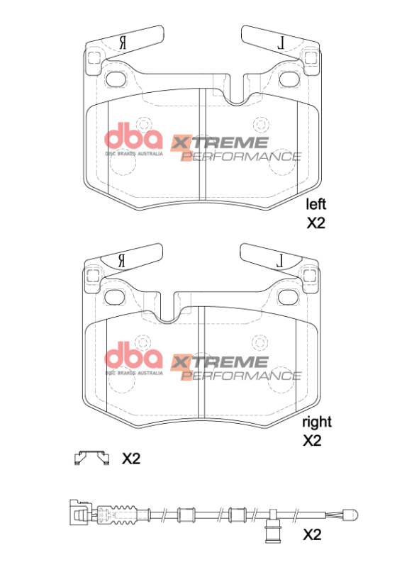 Lexus GS F Brake Pads - Rear - DBA - XP Performance - `15-`20