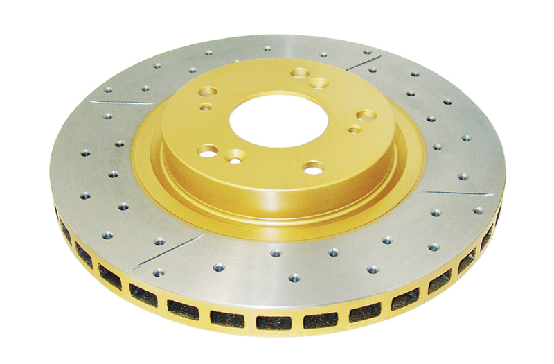 Acura CSX Type-S Brake Rotor (1) - Front - DBA - XGold Drilled & Slotted - Gold - `07-`15