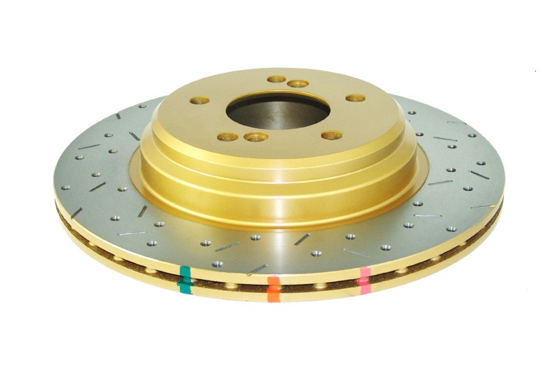 BMW M3 Brake Rotor (1) - Rear - DBA - 4000 Series XS Cross Drilled/Slotted - Gold - `01-`07 BMW M3 Brake Rotor (1) - Rear - DBA - 4000 Series XS Cross Drilled/Slotted - Gold - `01-`07