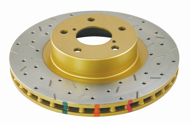 Saab 9-2X Brake Rotor (1) - Front - DBA - 4000 Series XS Drilled/Slotted - Gold - `05-`16