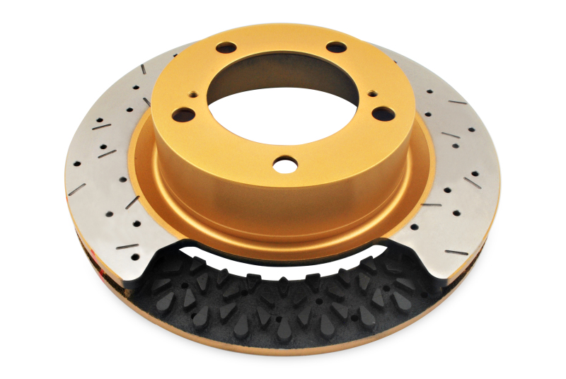 Nissan GT-R Brake Rotor (1) - Front Left - DBA - 5000 Series 2-Piece Drilled Rotor - Black - `15-`21