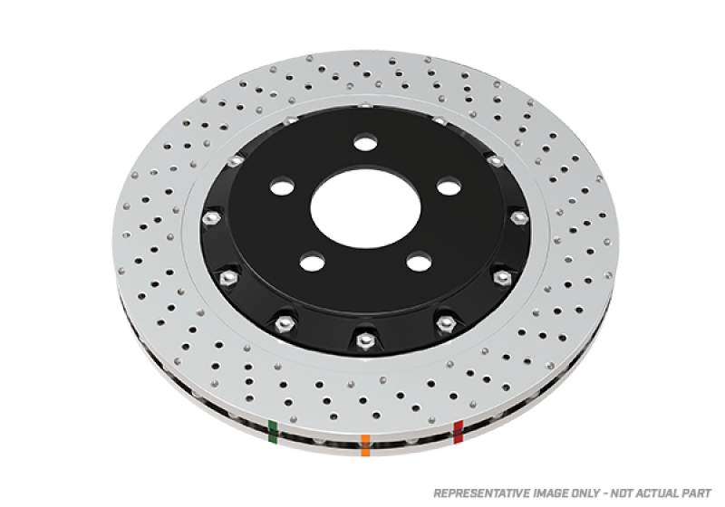 Audi A6 Brake Rotors (2) - Front - DBA - 5000 Series Drilled and Slotted - Silver Hat - `14-`20