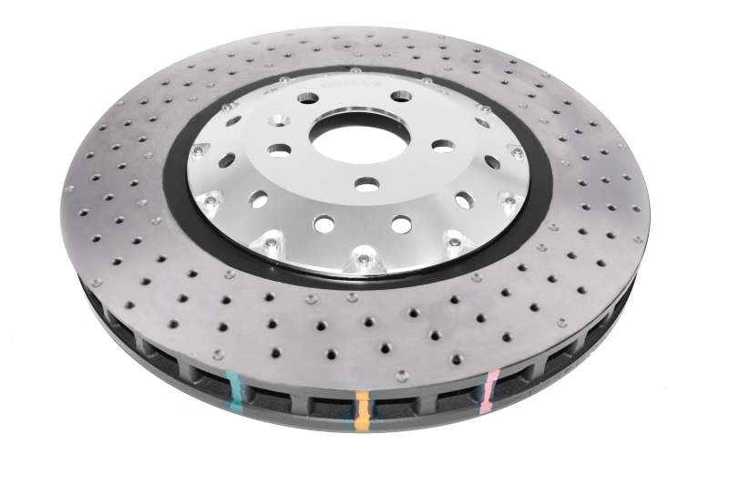 Audi RS3 Brake Rotor (1) - Front - DBA - 5000 Series XD T3 Drilled/Dimpled - Clear Anodized - `06-`17