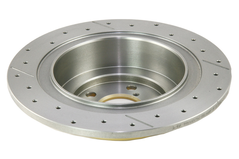 Subaru Baja Brake Rotor (1) - Rear - DBA - Street Series Drilled & Slotted XGold - Gold - `03-`06