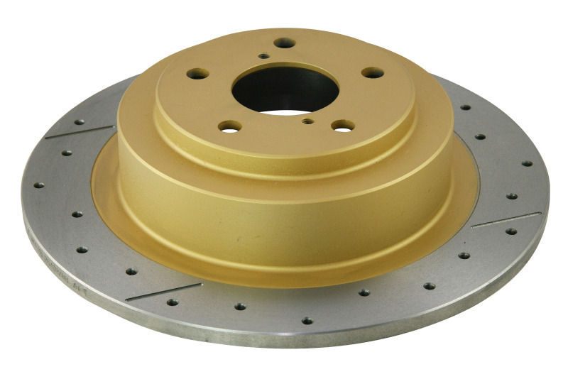 Subaru Baja Brake Rotor (1) - Rear - DBA - Street Series Drilled & Slotted XGold - Gold - `03-`06