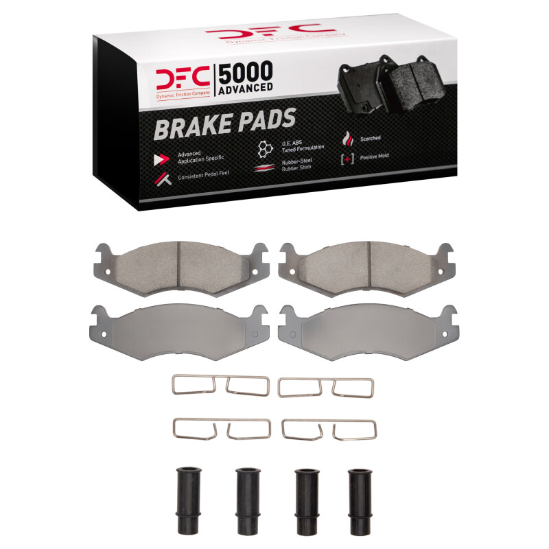 Hummer H1 Brake Pads - Rear/Front - DFC - 5000 Advanced Low Metallic + Hardware Kit - `92-`06