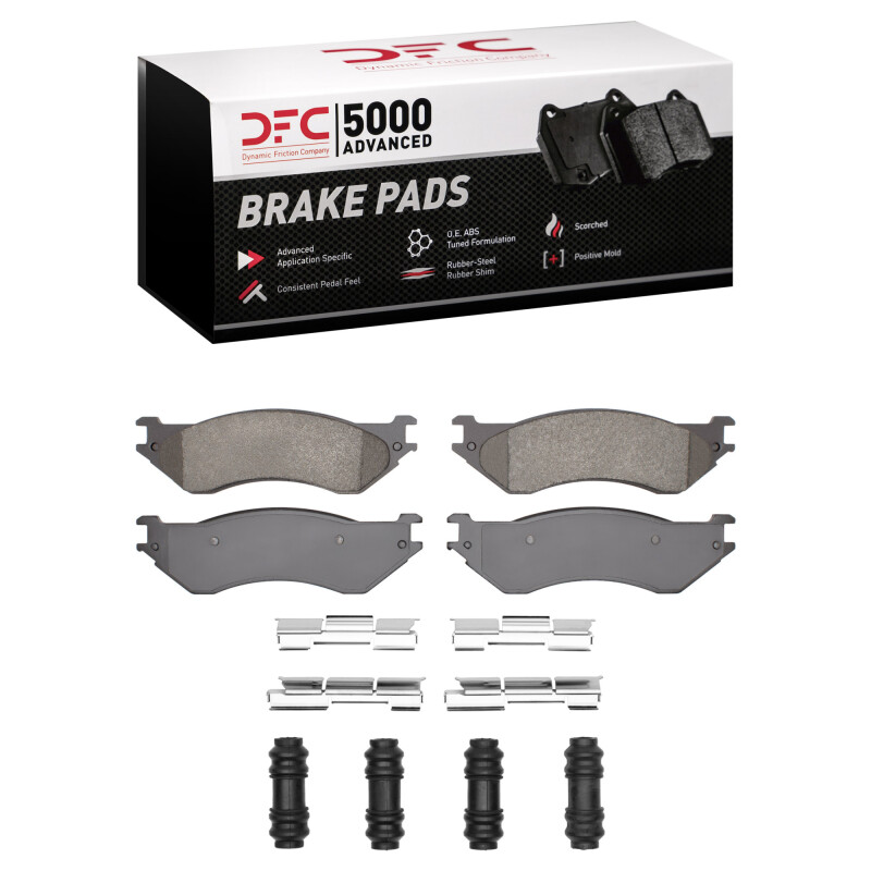 Dodge Ram 3500 Brake Pads - Rear - DFC - 5000 Advanced Semi Metallic + Hardware Kit - `00-`08