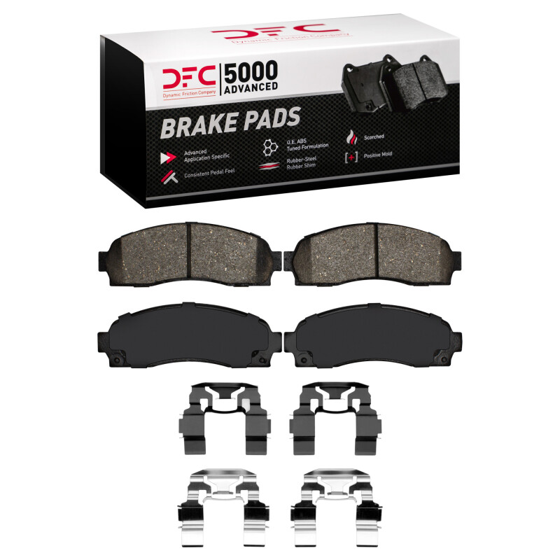 Ford Explorer Sport Brake Pads - Front - DFC - 5000 Advanced Ceramic + Hardware Kit - `03-`05