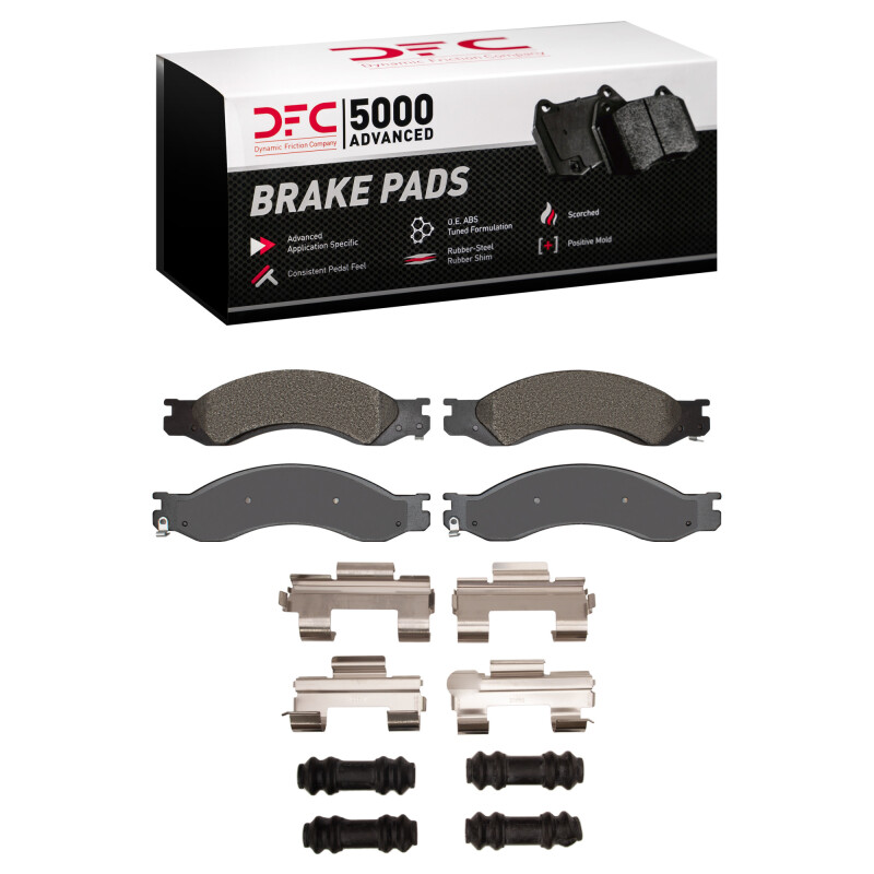 Chevrolet C5500 Kodiak Brake Pads - Rear - DFC - 5000 Advanced Semi Metallic + Hardware Kit - `04-`10