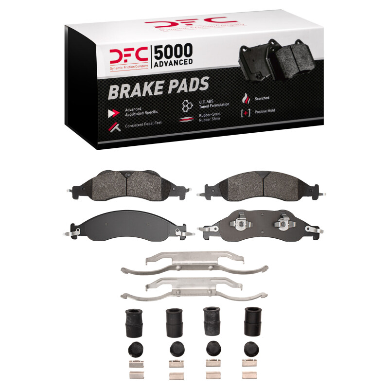 Ford Expedition Brake Pads - Front - DFC - 5000 Advanced Semi Metallic + Hardware Kit - `07-`09