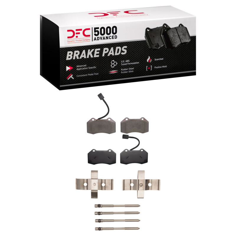 Alfa Romeo 4C Brake Pads - Front - DFC - 5000 Advanced Low Metallic + Hardware Kit - `15-`20