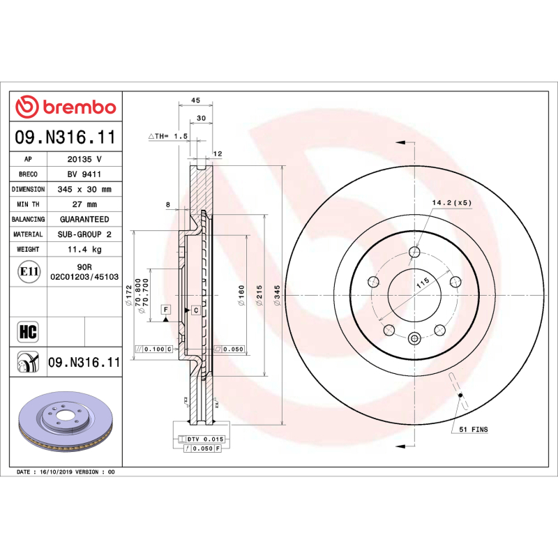 Toyota 4Runner Brake Rotors (2) - Front + Rear - DFC - GEOSPEC Coated - `03-`09