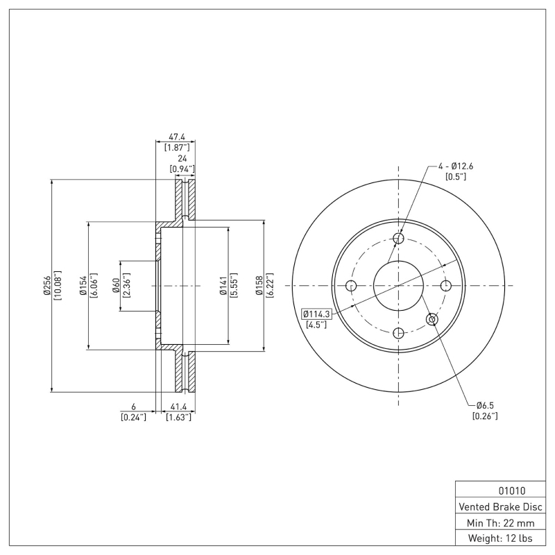 Chevrolet Optra Brake Rotor (1) - Front - DFC - Plain - `04-`10