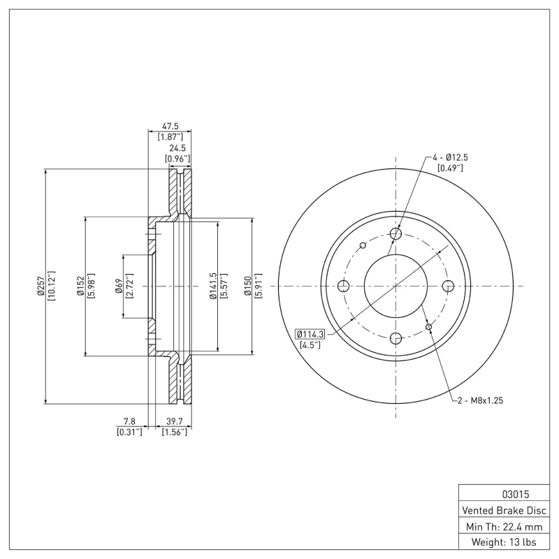 Hyundai Sonata Brake Rotor (1) - Front - DFC - Plain - `01-`03