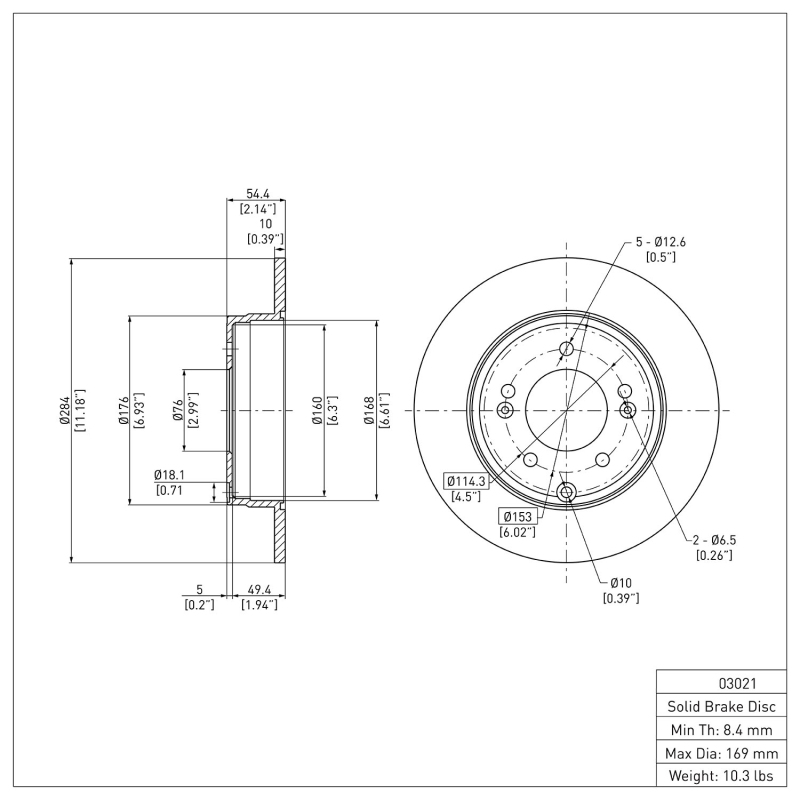 Hyundai Sonata Brake Rotor (1) - Rear - DFC - `05-`20