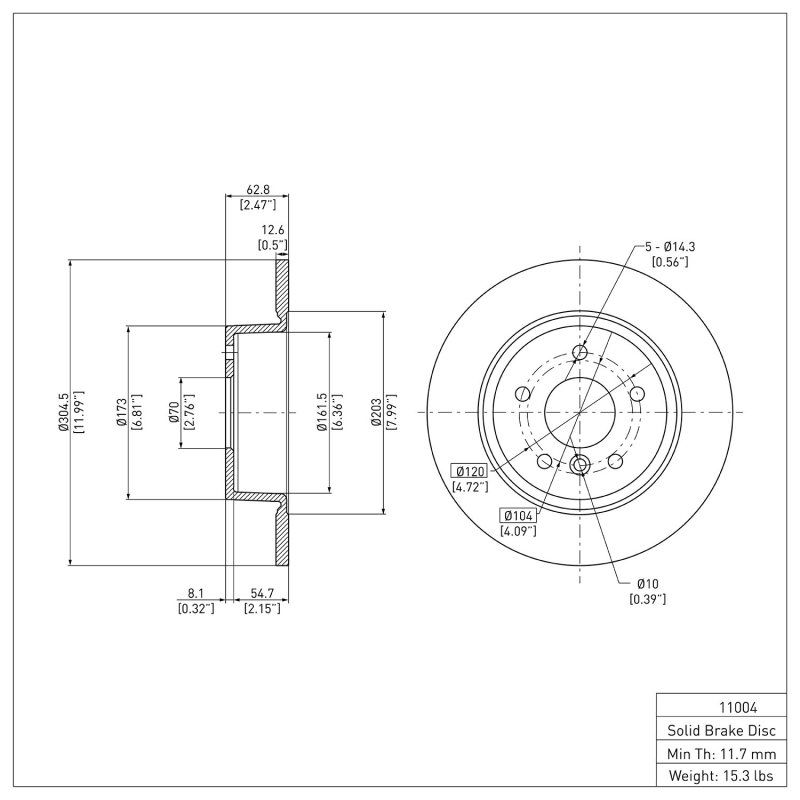 Land Rover Discovery Brake Rotor (1) - Rear - DFC - Plain - `94-`04
