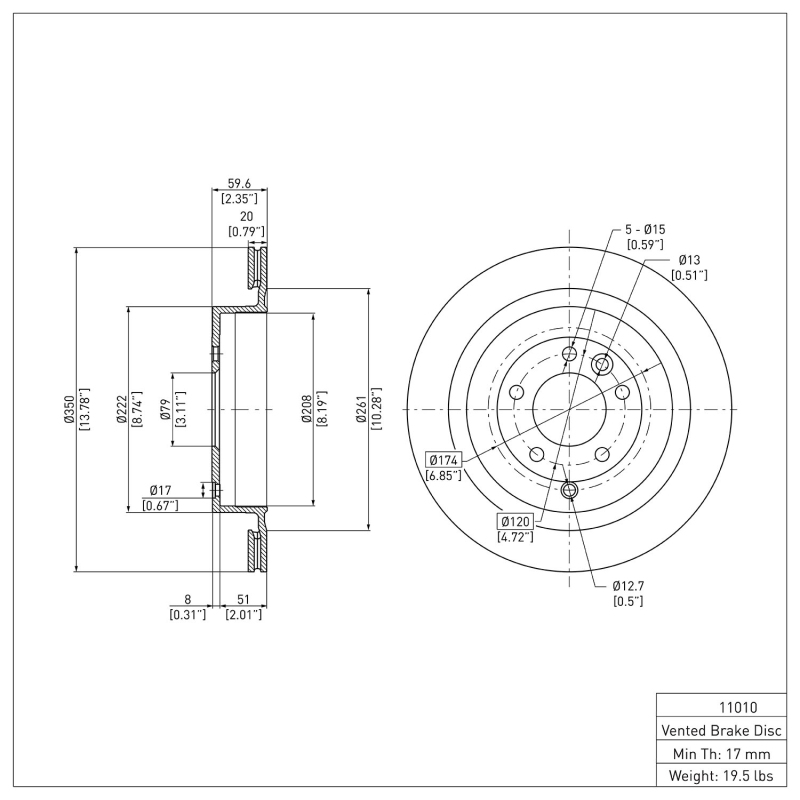 Land Rover Range Rover Sport Brake Rotor (1) - Rear - DFC - Plain - `05-`16