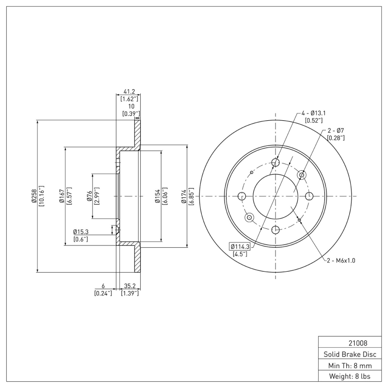 Kia Spectra5 Brake Rotor (1) - Rear - DFC - OE - `04-`09
