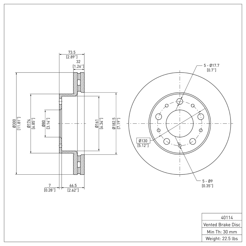 Ram ProMaster 3500 Brake Rotor (1) - Front - DFC - Plain - `14-`25