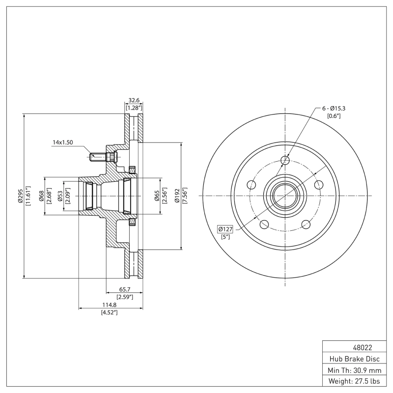 Chevrolet Tahoe Brake Rotor (1) - Front - DFC - Plain - `92-`02
