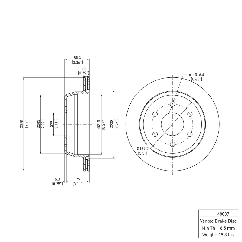 Chevrolet Silverado 1500 HD Brake Rotor (1) - Rear - DFC - Plain - `99-`07