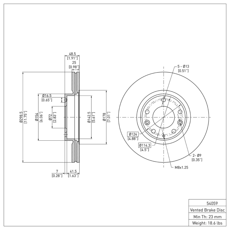 Ford Fusion Brake Rotor (1) - Front - DFC - Plain - `06-`13