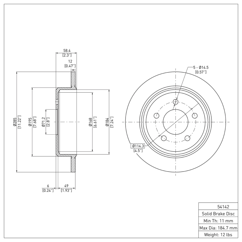Ford Explorer Brake Rotor (1) - Rear - DFC - Plain - `95-`02