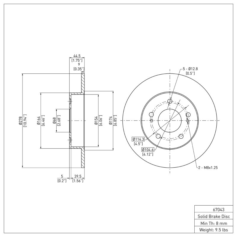 Infiniti I30 Brake Rotor (1) - Rear - DFC - Plain - `94-`04
