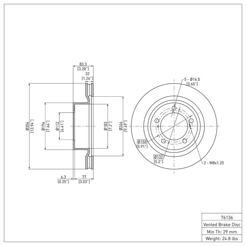 Lexus LX570 Brake Rotor (1) - Front - DFC - Plain - `07-`22