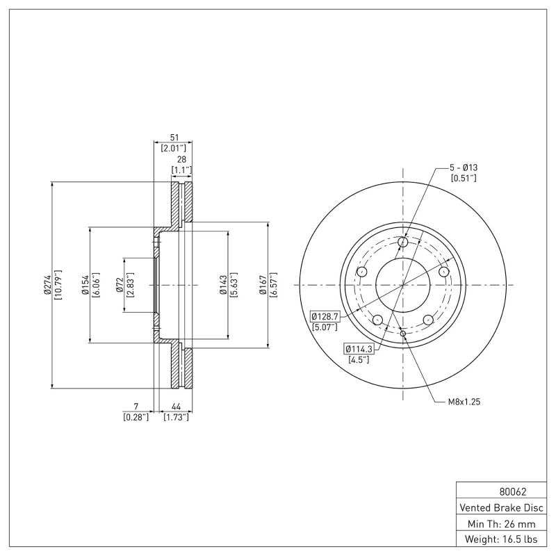 Mazda MPV Brake Rotor (1) - Front - DFC - Plain - `95-`06