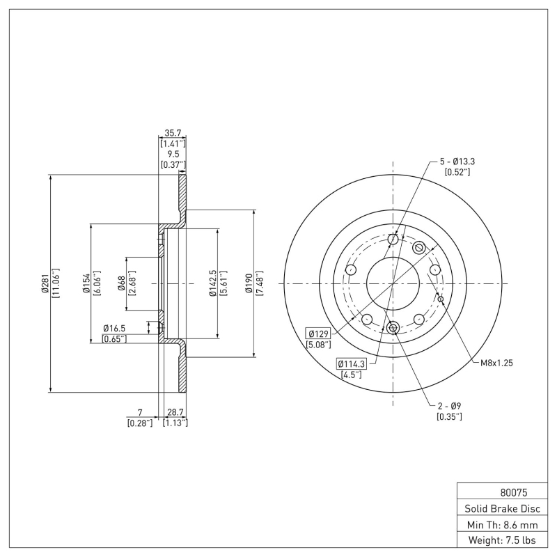 Mazda CX-3 Brake Rotor (1) - Rear - DFC - Plain - `16-`18