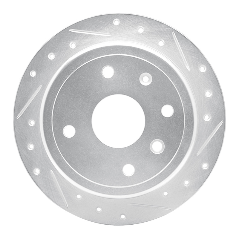Chevrolet Optra Brake Rotor (1) - Rear Right - DFC - Drilled & Slotted - Silver - `04-`10