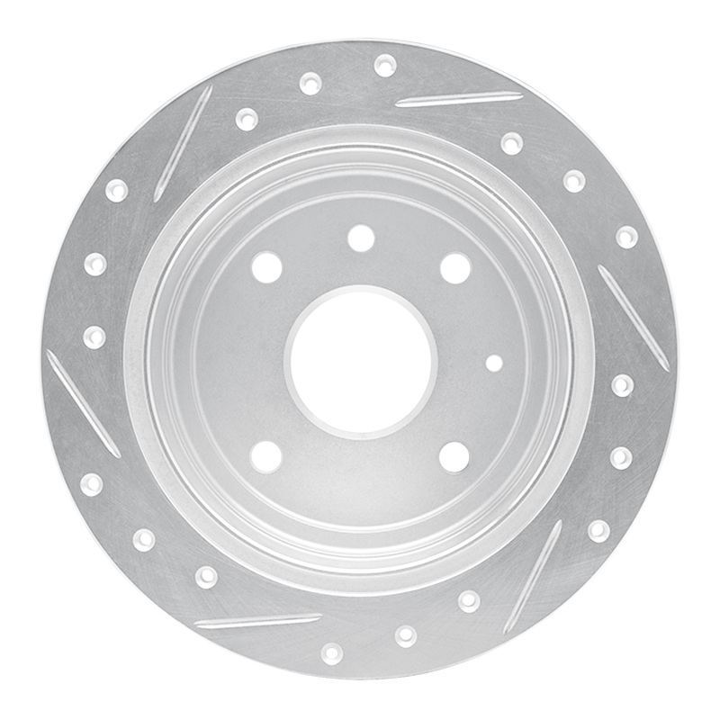 Chevrolet Optra Brake Rotor (1) - Rear Right - DFC - Drilled & Slotted - Silver - `04-`10