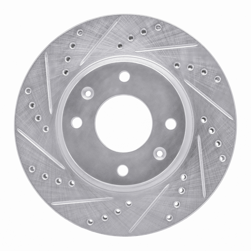 Hyundai Sonata Brake Rotor (1) - Front Left - DFC - Drilled & Slotted - Silver - `02-`06