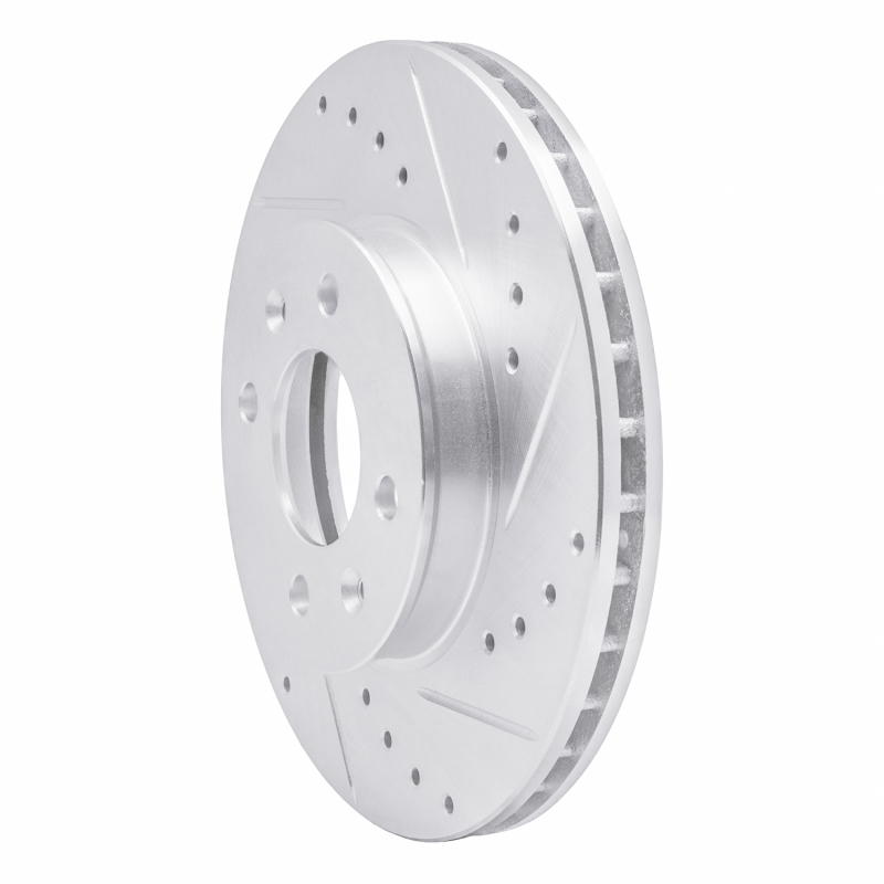 Dodge Attitude Brake Rotor (1) - Front Right - DFC - Drilled & Slotted - Silver - `06-`12