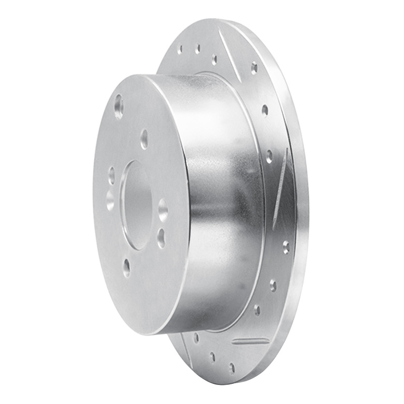 Dodge Attitude Brake Rotor (1) - Rear Right - DFC - Drilled & Slotted - Silver - `06-`12