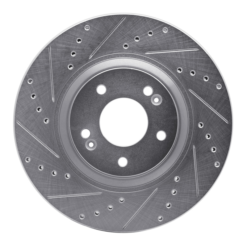 Hyundai Sonata Brake Rotor (1) - Front Left - DFC - Drilled & Slotted - Silver - `11-`25