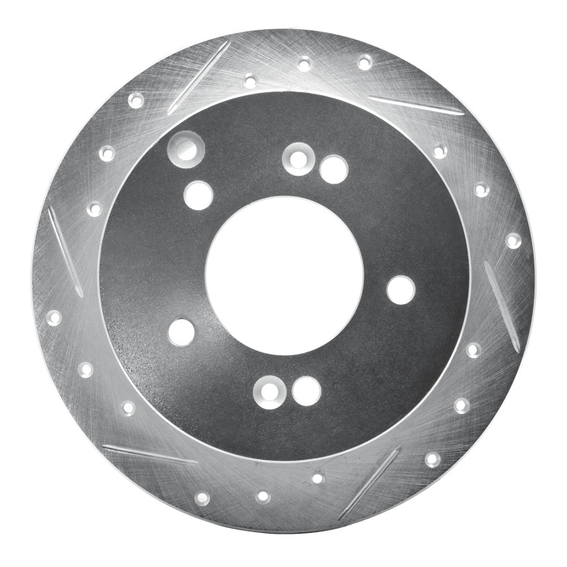 Hyundai Tucson Brake Rotor (1) - Rear Left - DFC - Drilled & Slotted - Silver - `01-`10