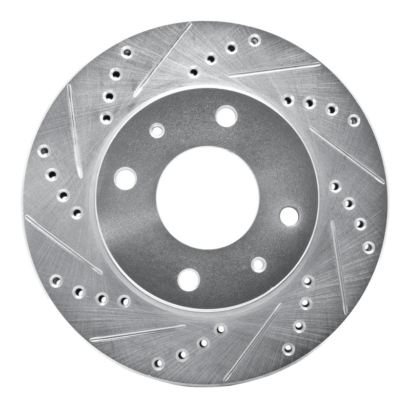 Hyundai Sonata Brake Rotor (1) - Front Left - DFC - Drilled & Slotted - Silver - `01-`03