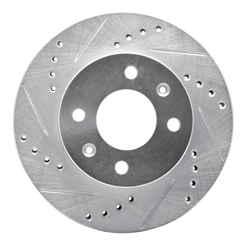 Dodge Verna Brake Rotor (1) - Front Left - DFC - Drilled & Slotted - Silver - `03-`06
